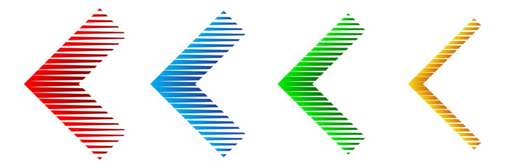 Set of color arrows. Vector illustration.