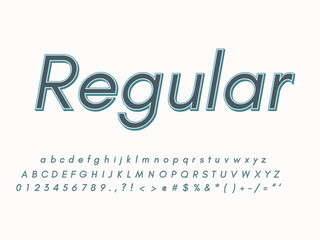 Retro font and alphabet. Stock vector illustration