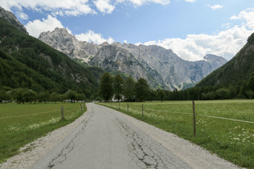 Beautifull Logar valley or Logarska dolina park, Slovenia, Europe. Inspiration travel under Kamnik-Savinja Alps. © 24K-Production
