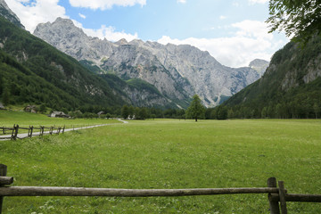 Beautifull Logar valley or Logarska dolina park, Slovenia, Europe. Inspiration travel under Kamnik-Savinja Alps. © 24K-Production