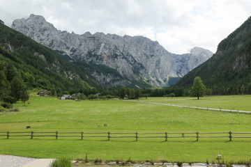 Beautifull Logar valley or Logarska dolina park, Slovenia, Europe. Inspiration travel under Kamnik-Savinja Alps. © 24K-Production
