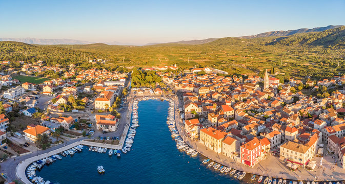 Aerial view of Stari Grad on Croatia