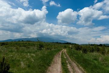 Fototapeta na wymiar Beautiful clouds over Vitosha and Plana moumtains, Bulgaria