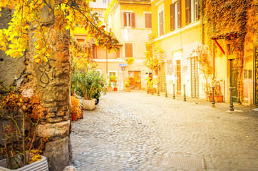 Fototapeta na wymiar street in Trastevere, Rome, Italy