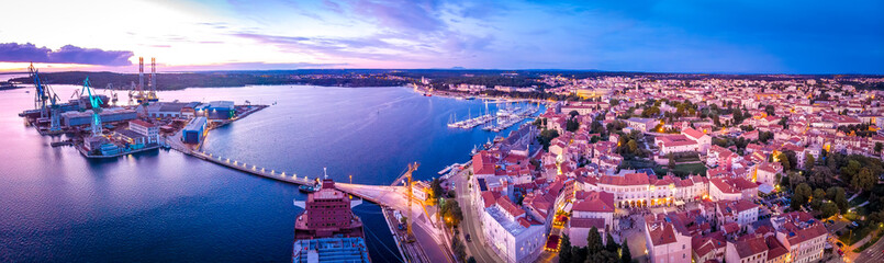 Aerial view of Pula in the evening, Croatia