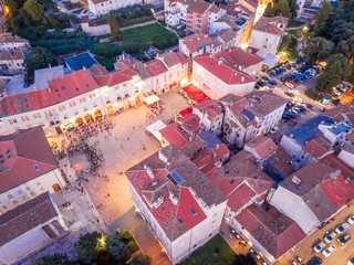 Aerial view of Pula in the evening, Croatia