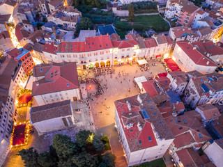 Aerial view of Pula in the evening, Croatia