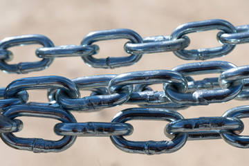 Fototapeta premium Steel chains protecting a space