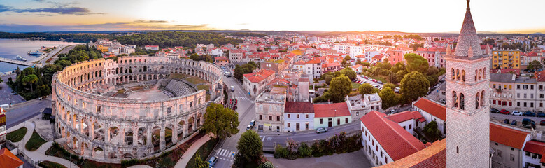 Pula amphitheater in the morning, Croatia