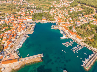 Aerial view of Jelsa in Croatia