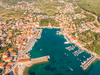 Aerial view of Jelsa in Croatia