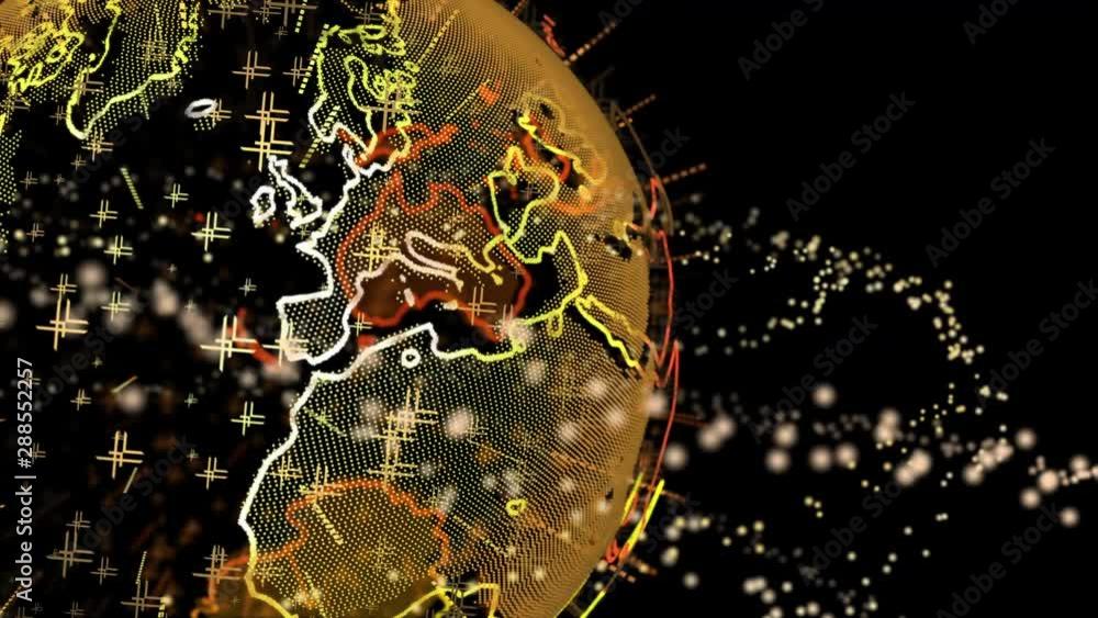 Wall mural rotating orange brown earth. closeup graphic design with 3d rendering