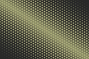 Yellow Descending Hexagonal Pattern (Diagonal, Dark)