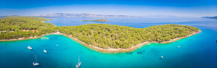 Aerial view of the Hvar island in Croatia
