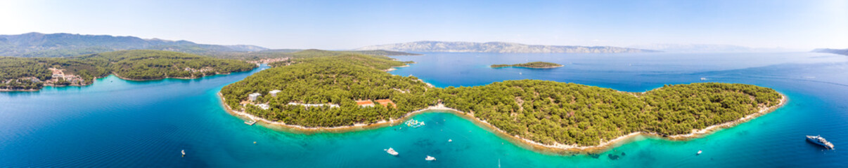 Aerial view of the Hvar island in Croatia