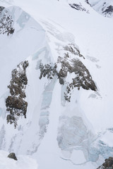 Fototapeta na wymiar Winter mountain, snow, Glacier rocks, Alps