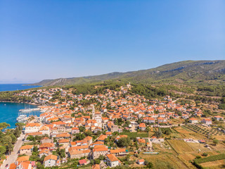 Aerial view of Jelsa in Croatia