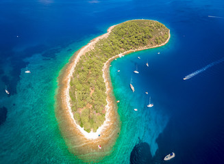 Aerial view of the Hvar island in Croatia