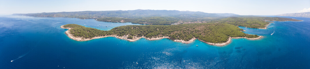 Aerial view of the Hvar island in Croatia