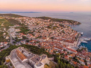 Aerial view of Hvar, Croatia