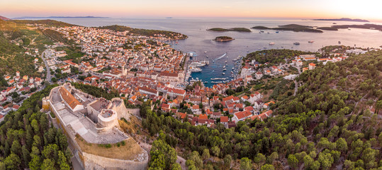 Aerial view of Hvar, Croatia