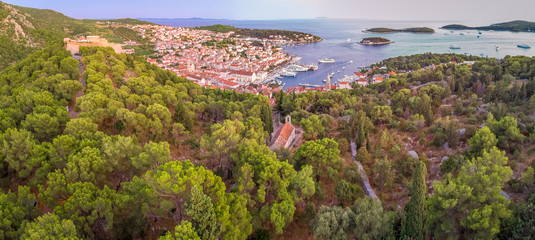 Aerial view of Hvar, Croatia