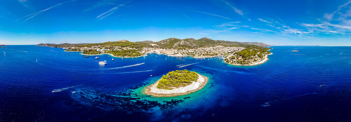 Aerial view of Paklinski Islands in Hvar, Croatia - obrazy, fototapety, plakaty