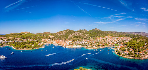 Aerial view of Paklinski Islands in Hvar, Croatia