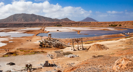 Salt mines Cape Verde (Cabo Verde) Sal - disused salt mines - flat pan salt mining.