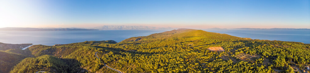 Aerial view of village of Humac in Croatia
