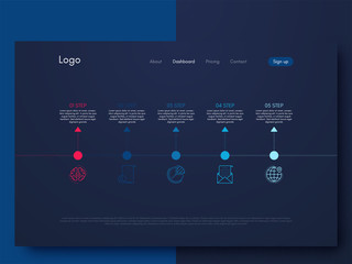 Vector Infographic design template with five option