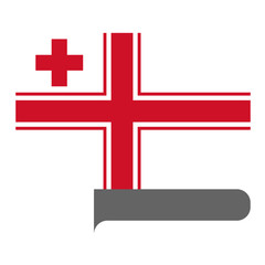 Obraz premium Flag horizontal shape, pointer for world map