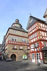 Obraz premium Rathaus und Fachwerkgebäude in Herborn