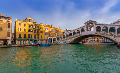 Venice city in Italy. view of Rialto bridge