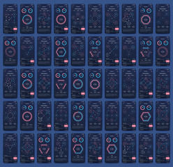 Different UI, UX, GUI screens and flat web icons for mobile apps