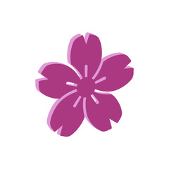 Sakura Japanese flower icon.Isometric and 3D view.