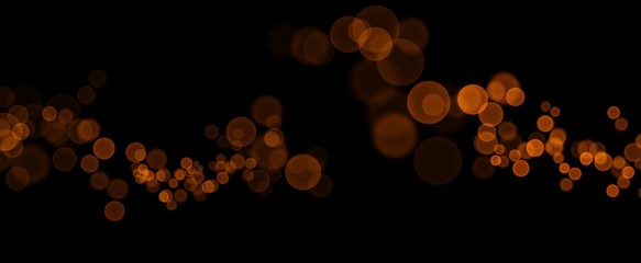 Orange bokeh isolated on black background  © K KStock