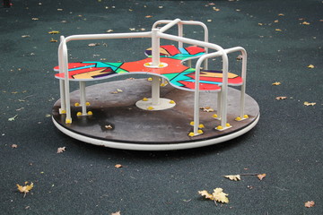 children's Playground with a carousel without children