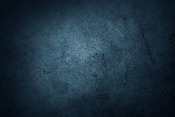 Blue textured dark concrete wall background