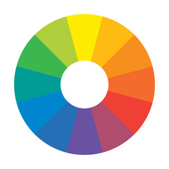 Multicolor Spectral Rainbow Circle of 12 segments. Spectral harmonic palette.