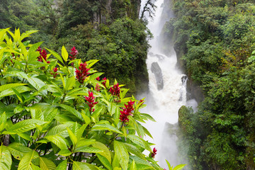 Devils waterfall in Ecuador