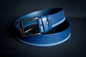 man's blue belt