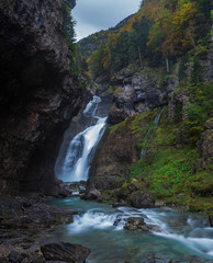 waterfall in the forest National Park of Ordesa and Monte Perdido, Huesca, Spain 