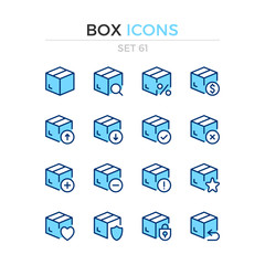 Box icons. Vector line icons set. Premium quality. Simple thin line design. Modern outline symbols collection, pictograms.