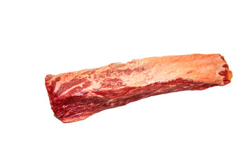 Flank marble beef Steak on white background