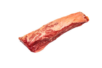 Flank marble beef Steak on white background