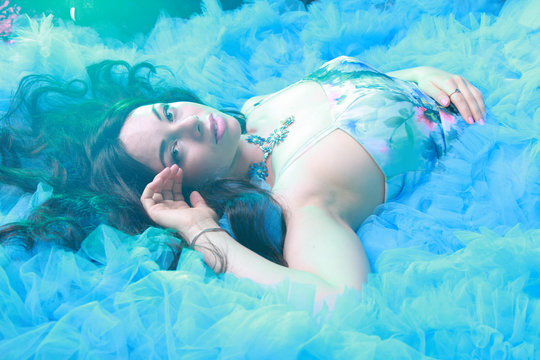 blue dress with clouds Amane Dress Cloud Blue  Rhoan