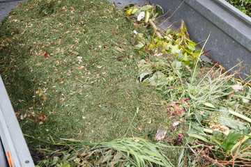 Trailer full of garden waste after cleaning a garden