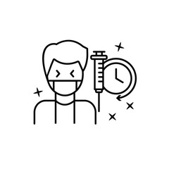 Allergy, time, man, medical icon. Element of allergy icon