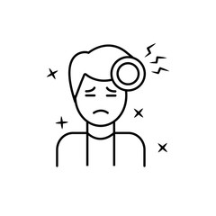Frontal, headaches, ache, pain icon. Element of allergy icon